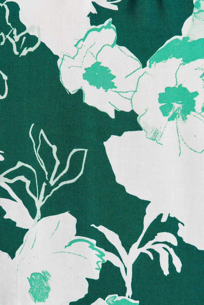 Violet Maxi Dress In Teal Floral - fabric