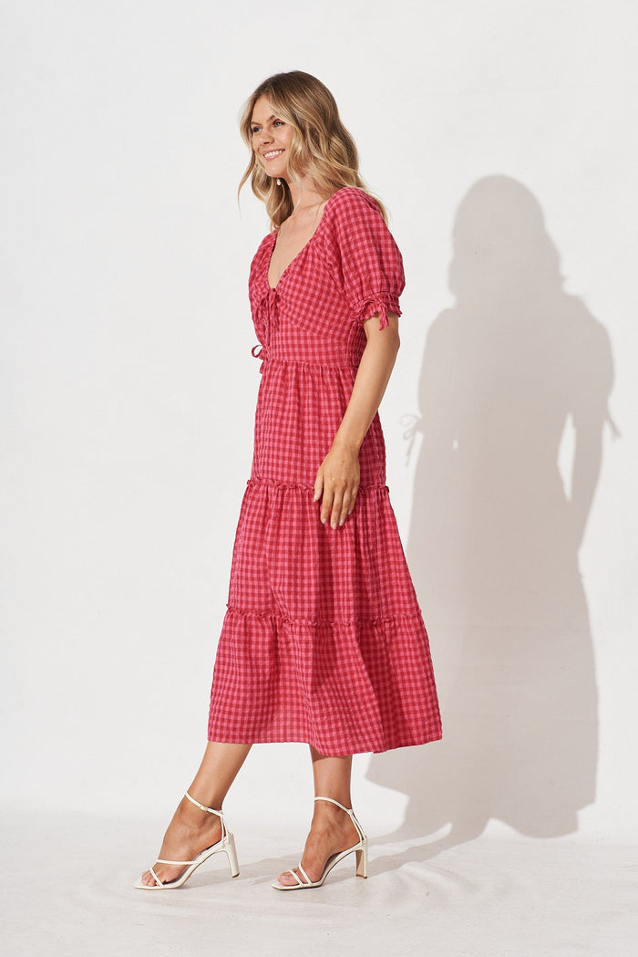 Tayah Midi Dress in Hot Pink - side