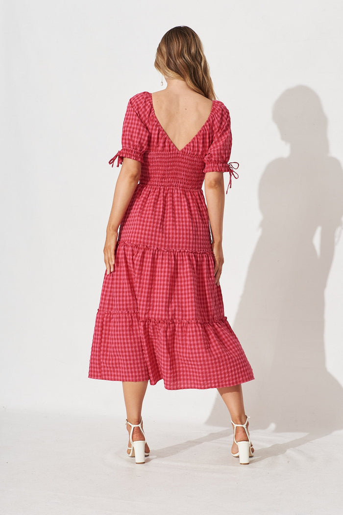 Tayah Midi Dress in Hot Pink - back