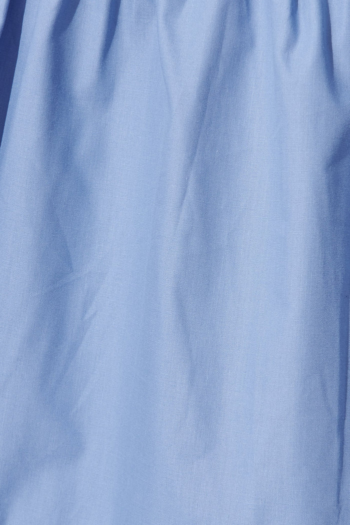 Kehlana Tiered Midi Dress In Blue Poplin - fabric