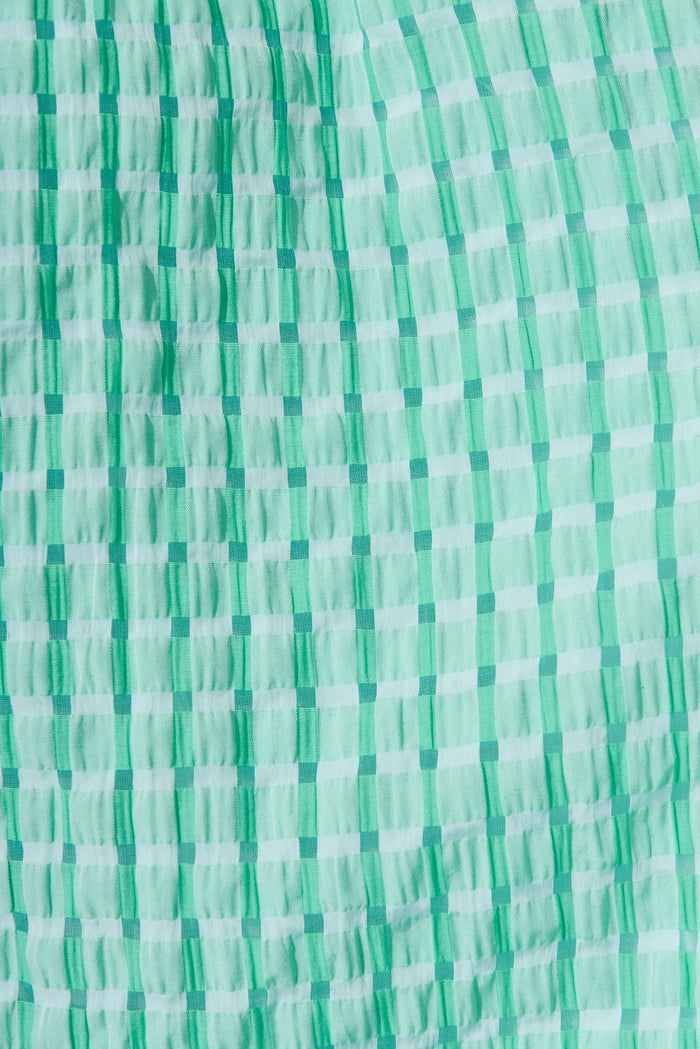 Andrea Midi Dress In Green Check - fabric