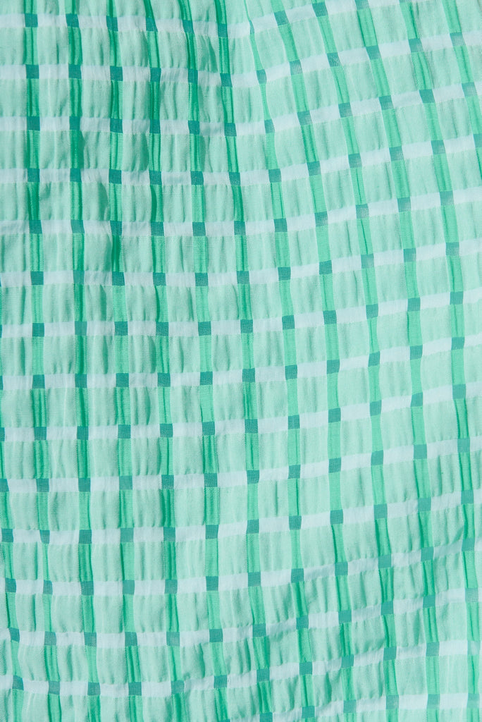 Andrea Midi Dress In Green Check - fabric