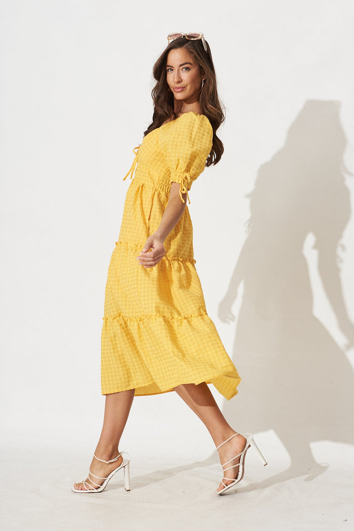 Tayah Midi Dress In Yellow - side