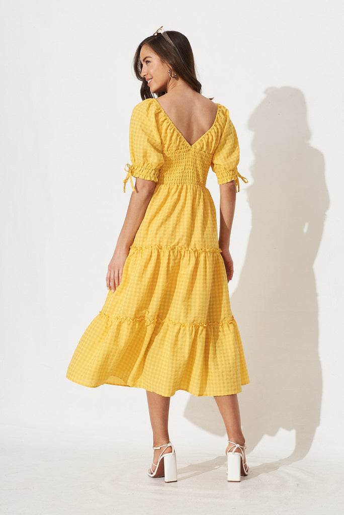 Tayah Midi Dress In Yellow - back