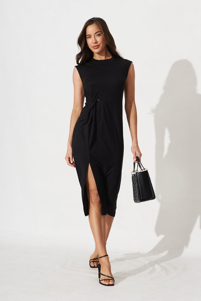 Molina Midi Dress In Black - full length