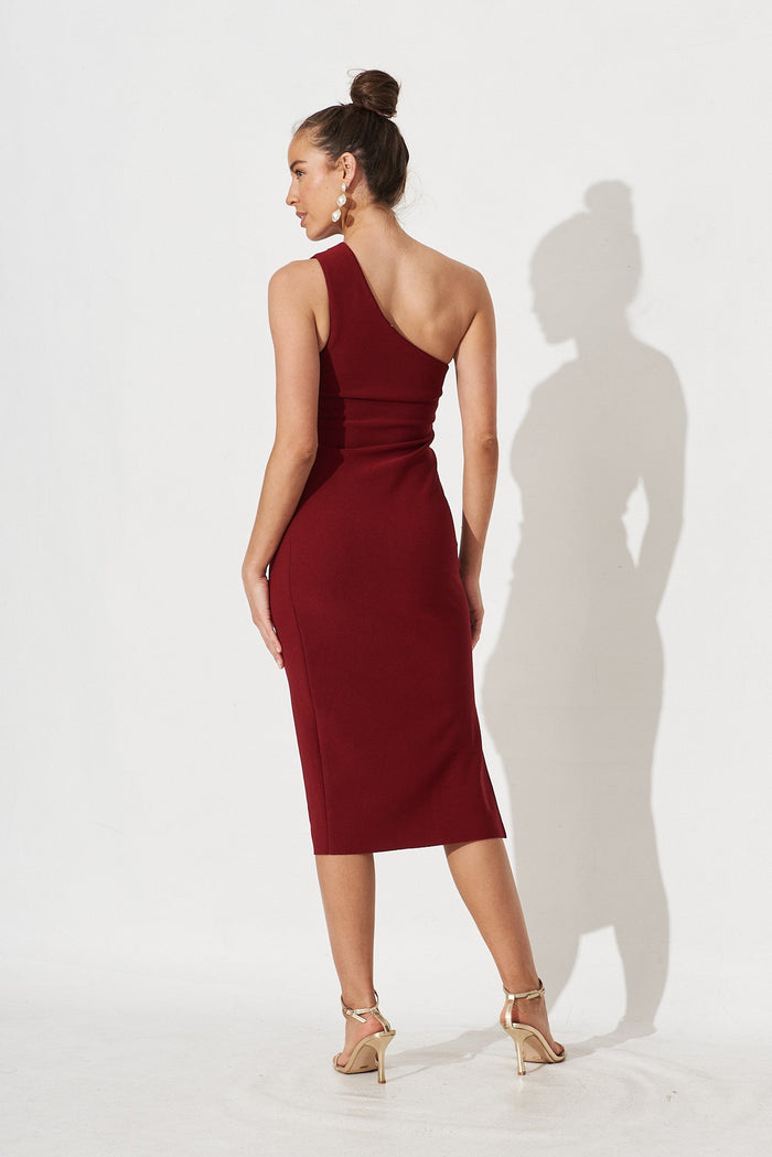 Natia Midi Dress In Wine - back