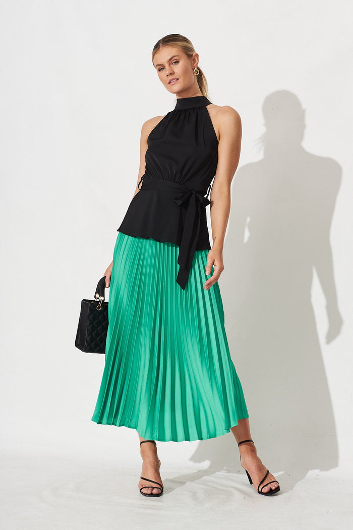 Khali High Neck Top In Black - full length
