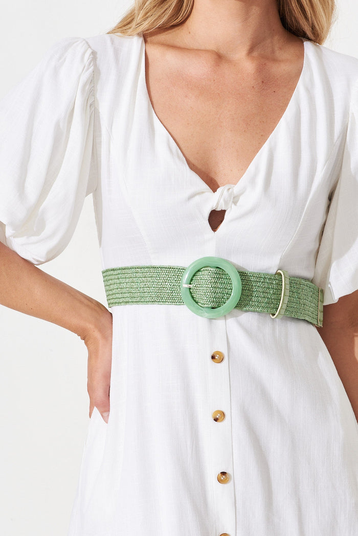 August + Delilah Harleen Belt in Sage - front