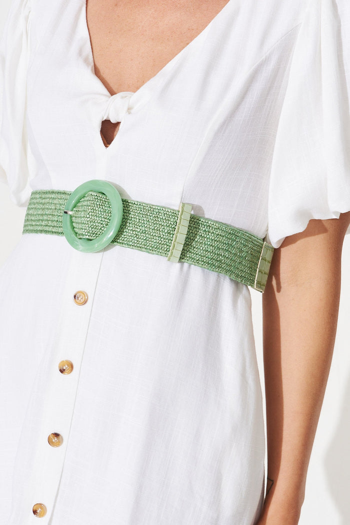 August + Delilah Harleen Belt in Sage - side