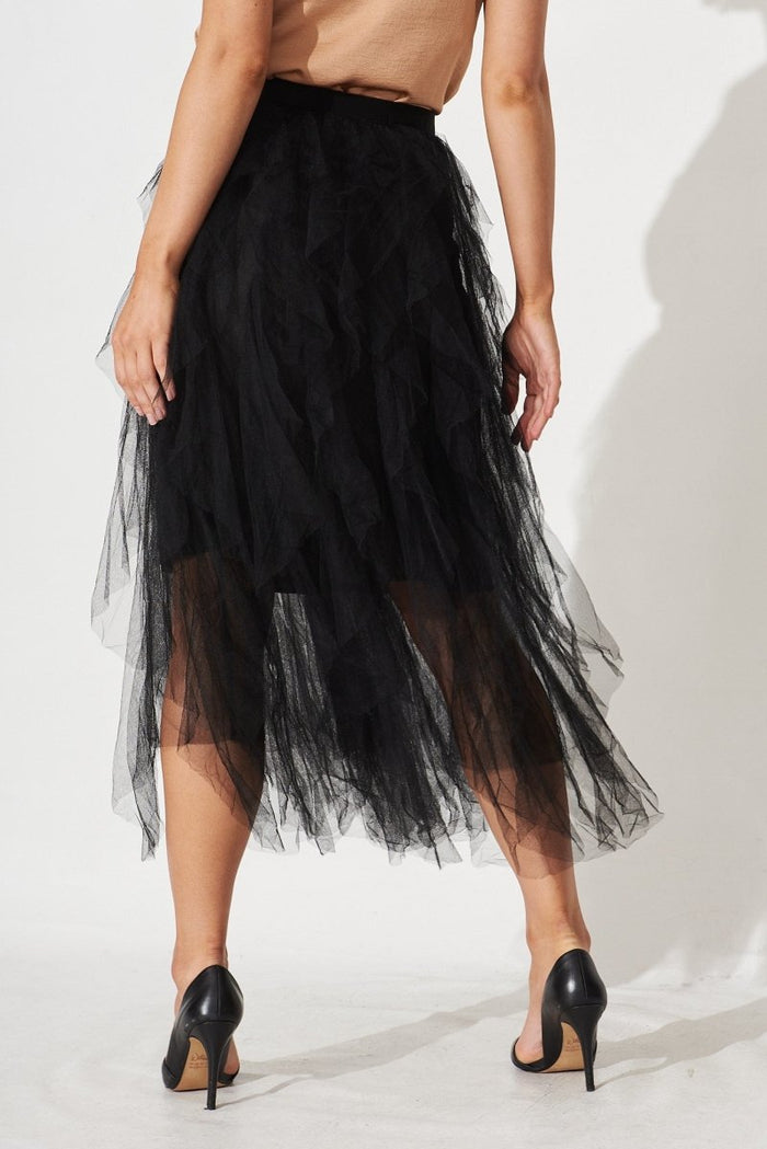 Cleef Midi Tulle Skirt In Black - St Frock (Dev)