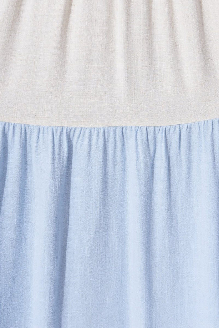 Cecily Midi Dress In Multi Colourblock Linen - St Frock (Dev)
