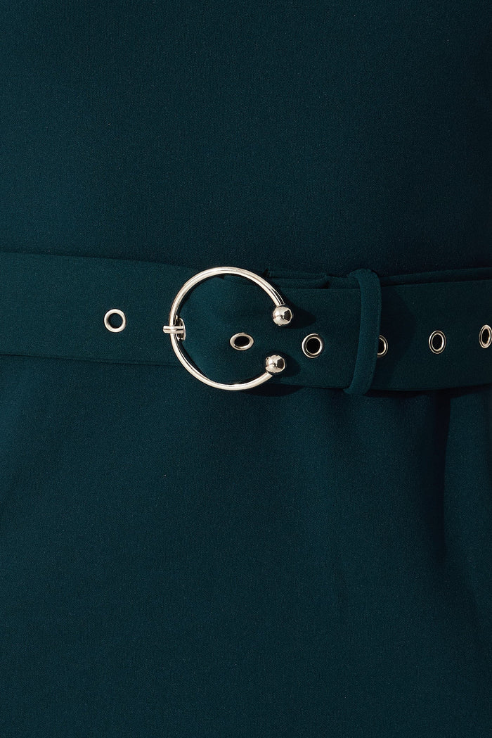 Coralia Dress In Emerald Green - detail