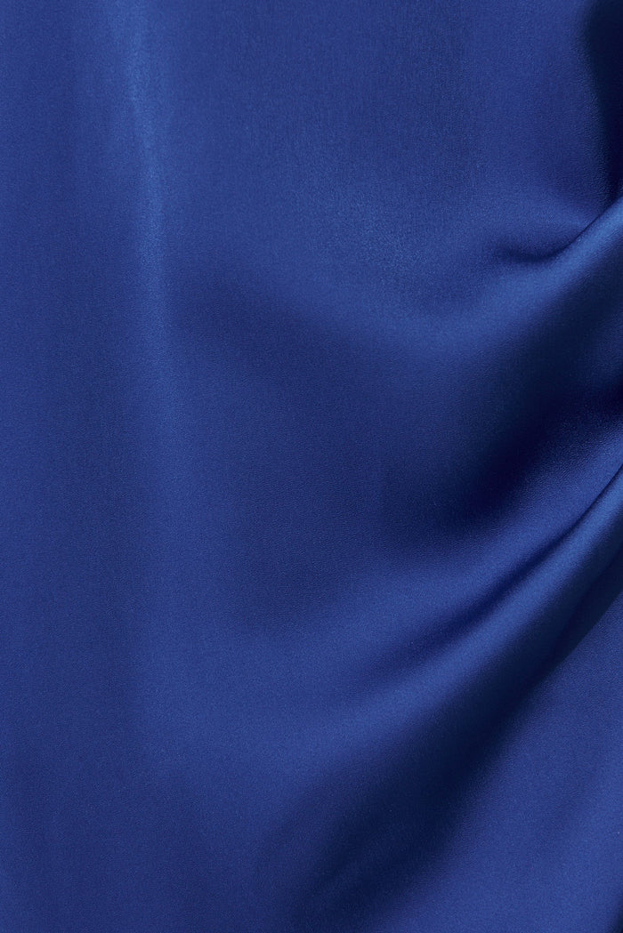 Mim Dress In Cobalt Satin - fabric