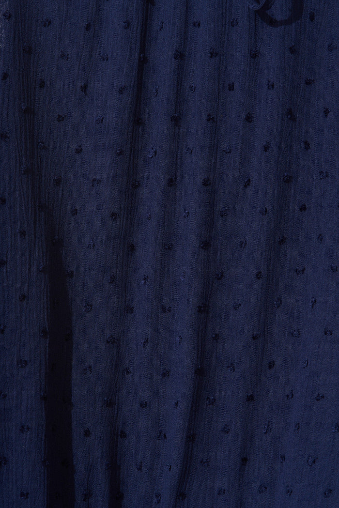 Boheme Maxi Dress In Navy Swiss Dot - fabric