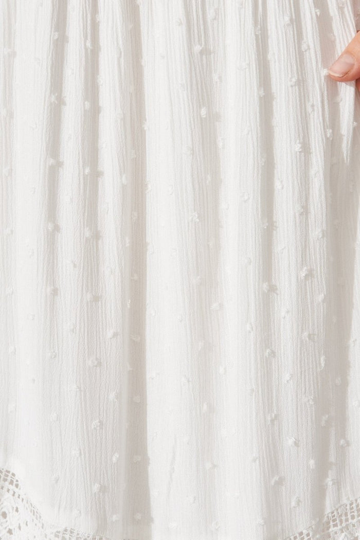 Bohemia Dress In White Swiss Dot - St Frock (Dev)