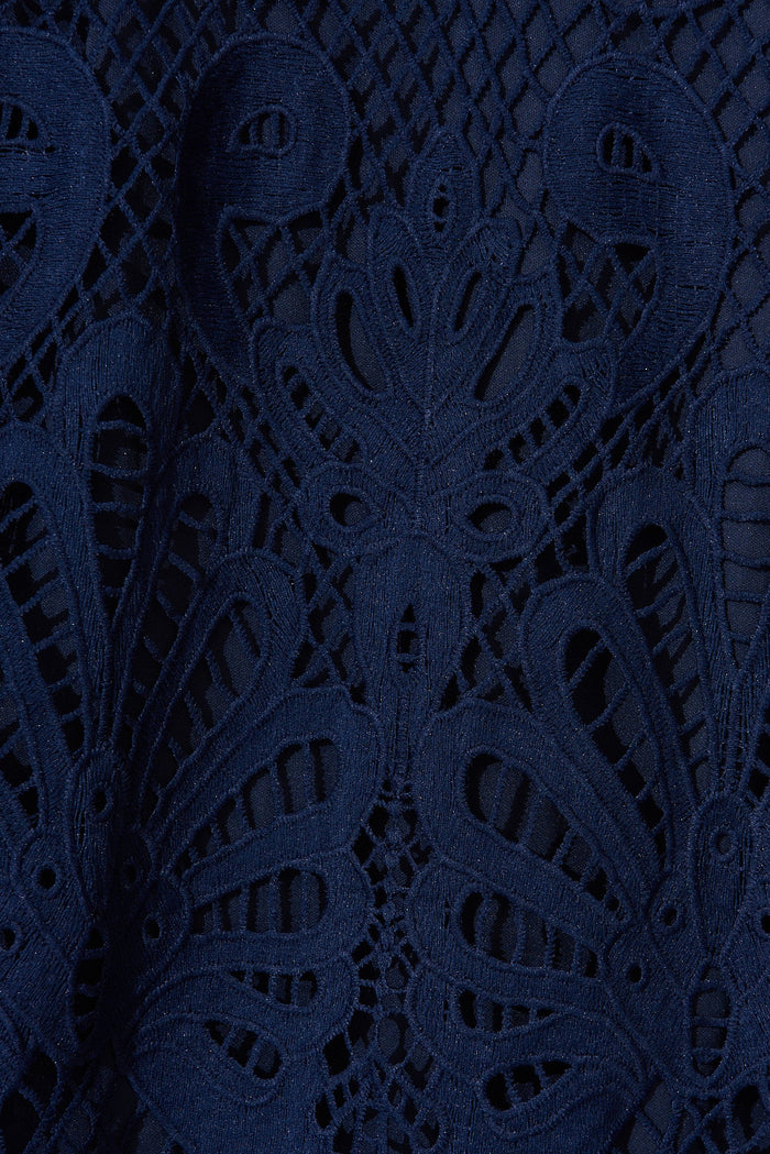 Tillie Lace Maxi Dress In Navy - fabric