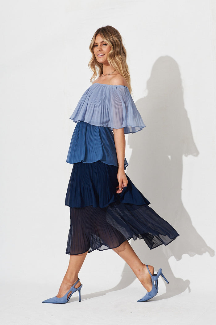 Scarlet Dress In Navy Multi Colour Block - side
