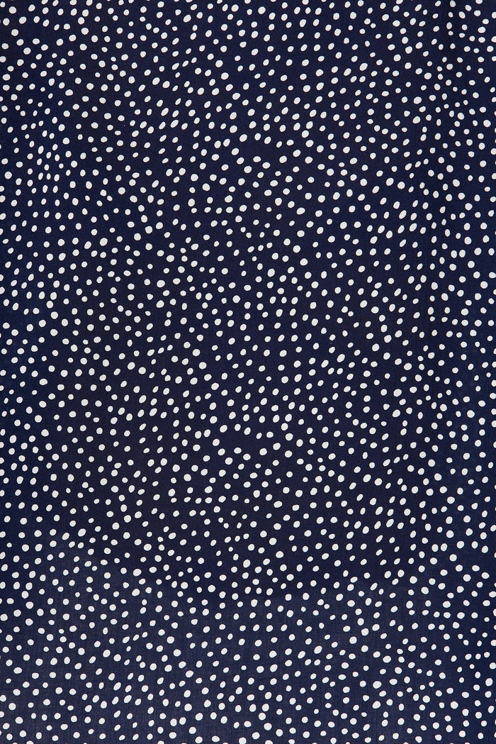 Catharina Top In Navy With White Polka Dot - fabric