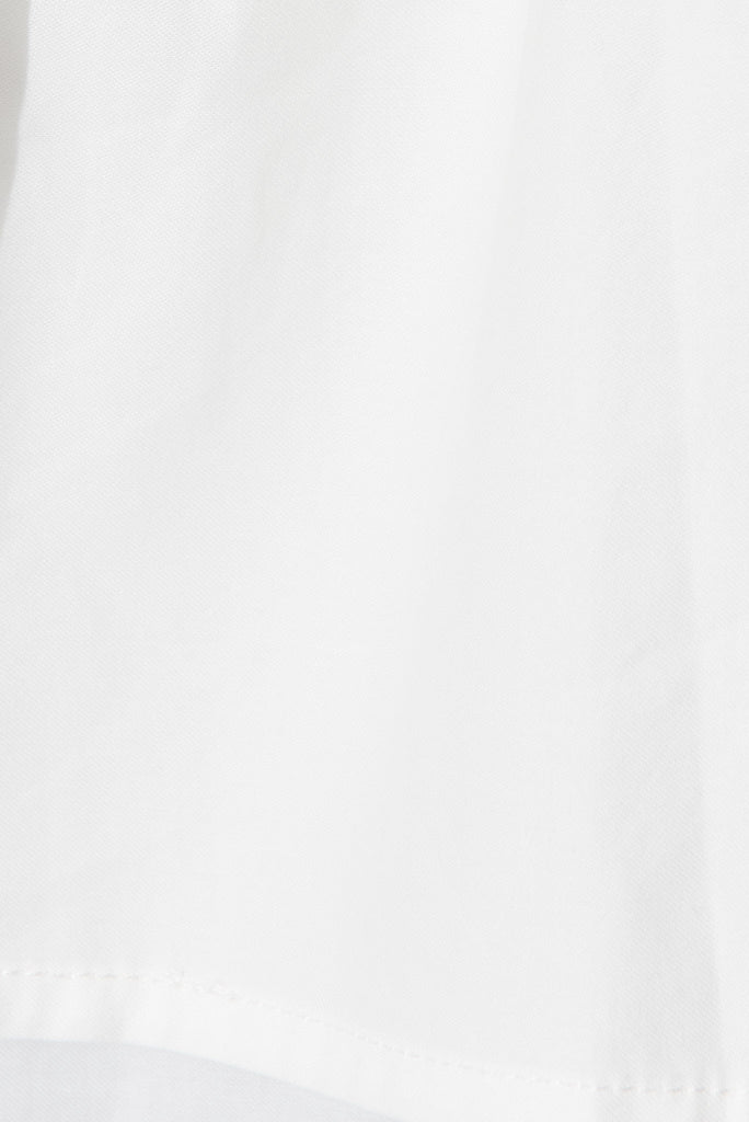 Henriette Top In White Cotton Poplin - fabric