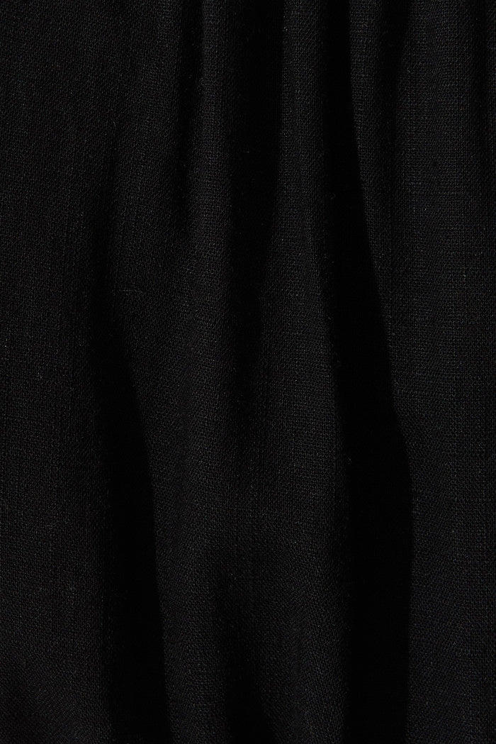 Enjoy Playsuit In Black Linen Blend - fabric
