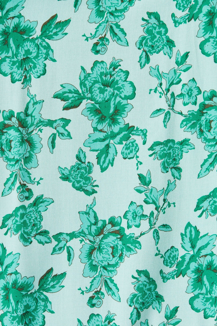 Ploy Maxi Dress In Green Floral - fabric