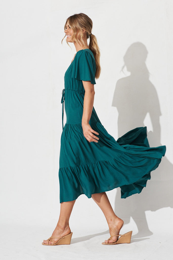 Violet Maxi Dress In Teal - side