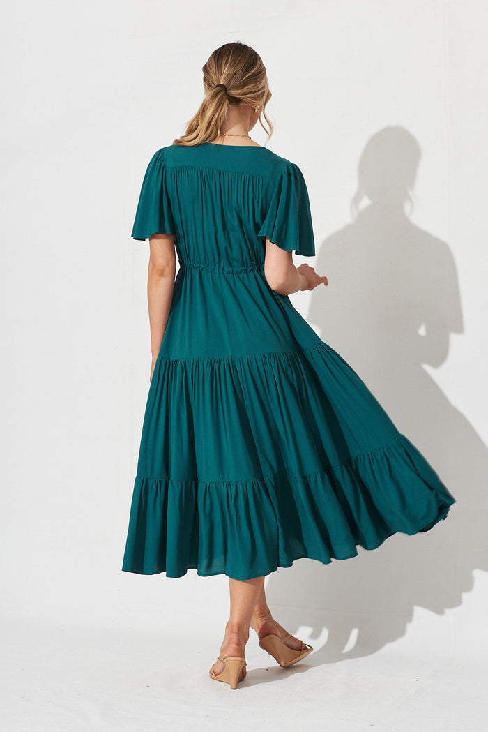 Violet Maxi Dress In Teal - back