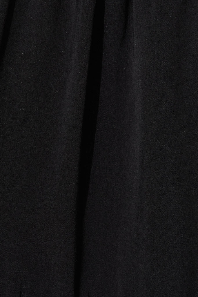 Jasmine Maxi Dress In Black Satin - fabric