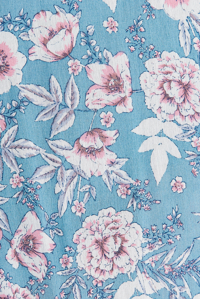 Roxy Maxi Dress In Blue Floral - fabric