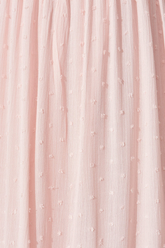 Tallulah Midi Dress In Blush Swiss Dot - fabric