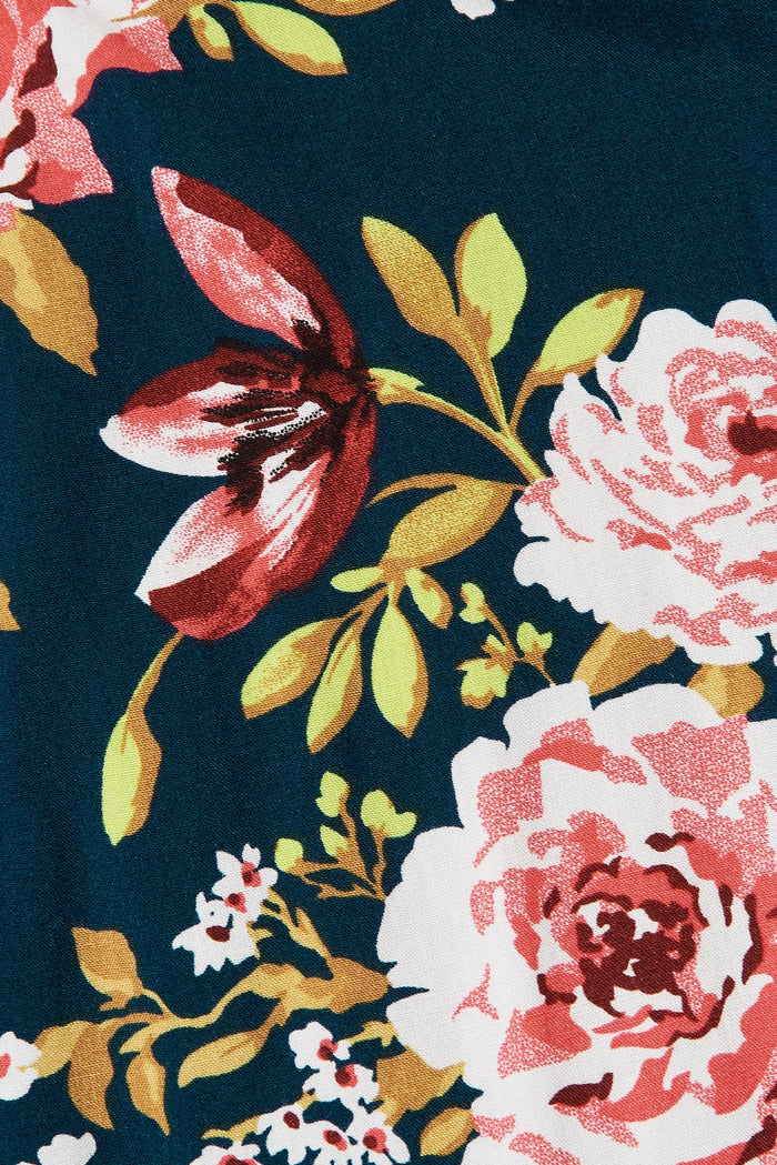 Kirby Dress In Teal Floral - fabric