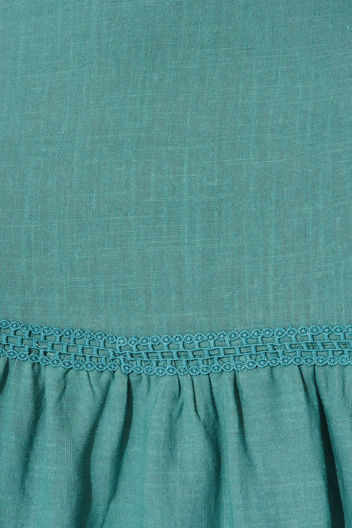 Eris Sun Dress In Green With Lace Detail - fabric