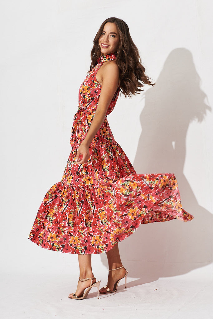 Khalo Dress In Red Floral - side