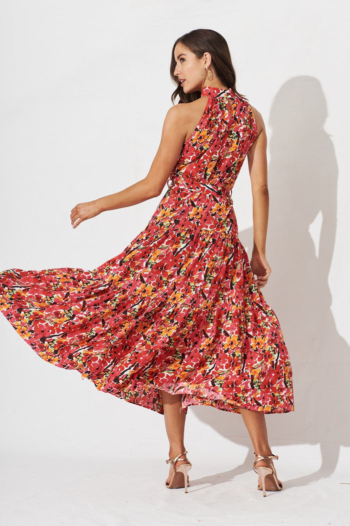 Khalo Dress In Red Floral - back