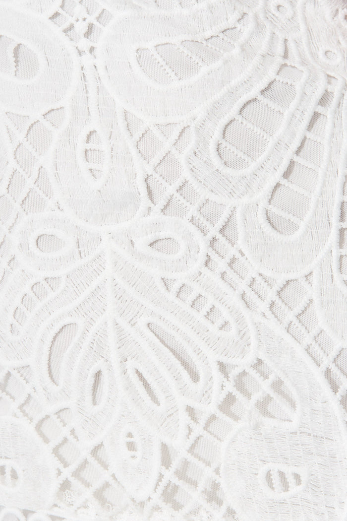Norelle Lace Dress In White - fabric