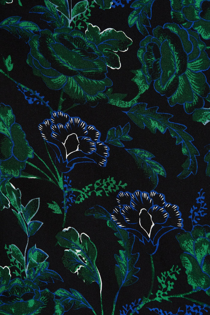 Relia Top In Emerald With Green And Blue Floral - fabric