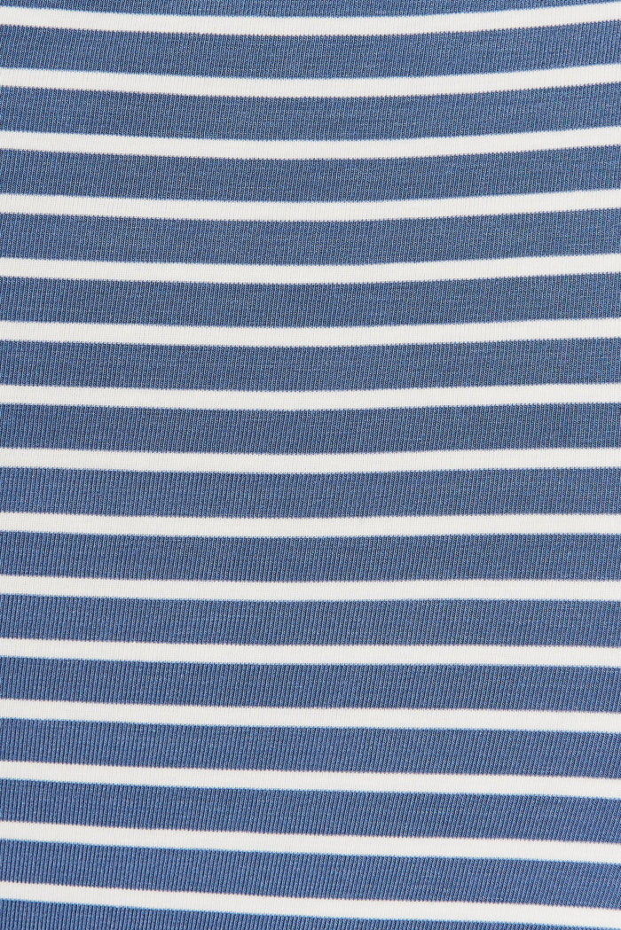 Compton Midi Dress In Blue With White Stripe - fabric
