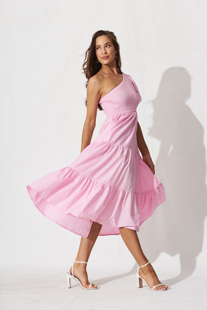 Shaneen Midi Dress In Pink - side
