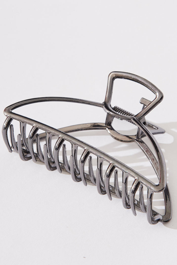 August + Delilah Beth Hair Claw In Steel Grey - side