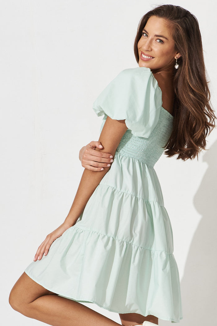 Glenda Dress In Mint - front