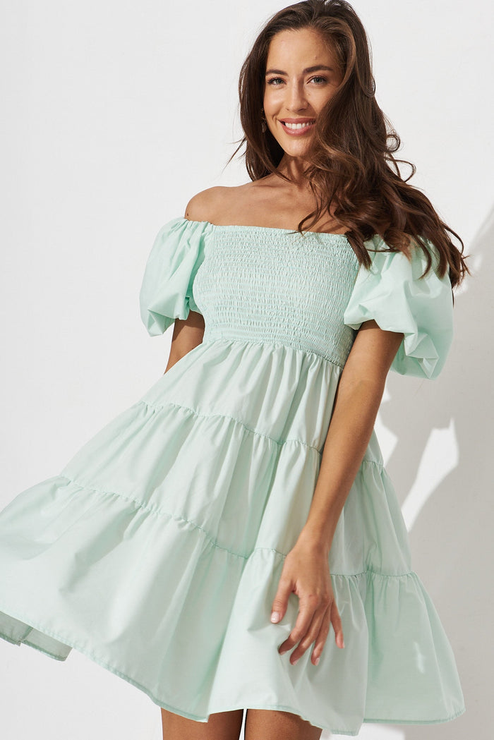 Glenda Dress In Mint - front