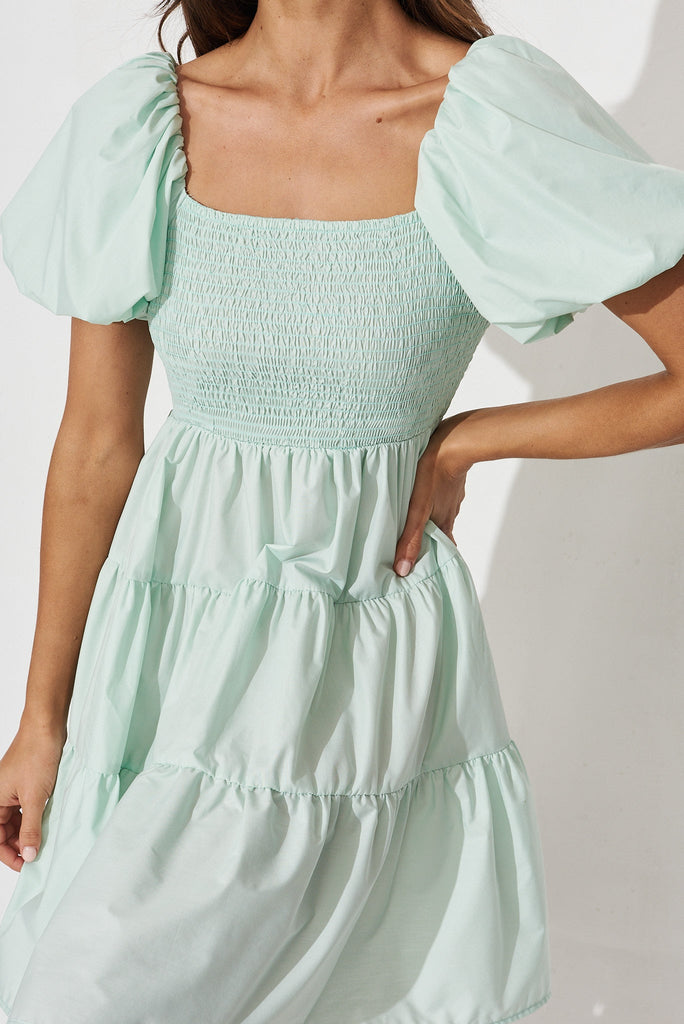 Glenda Dress In Mint - detail