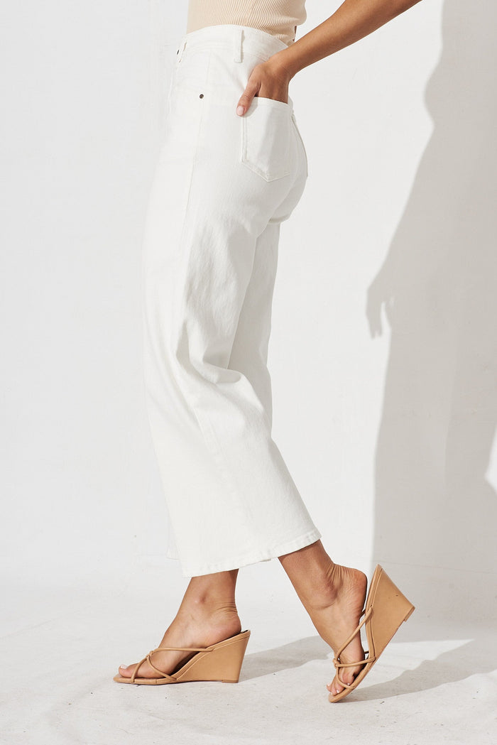 Sensations Stretch Pants In White - side