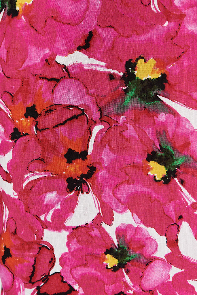 Amalia Pants In White With Fuchsia Floral - St Frock (Dev)