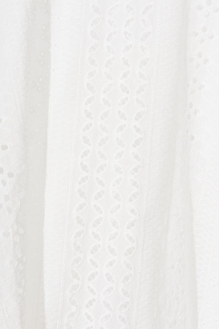 Lennon Top In White Lace Cotton - fabric