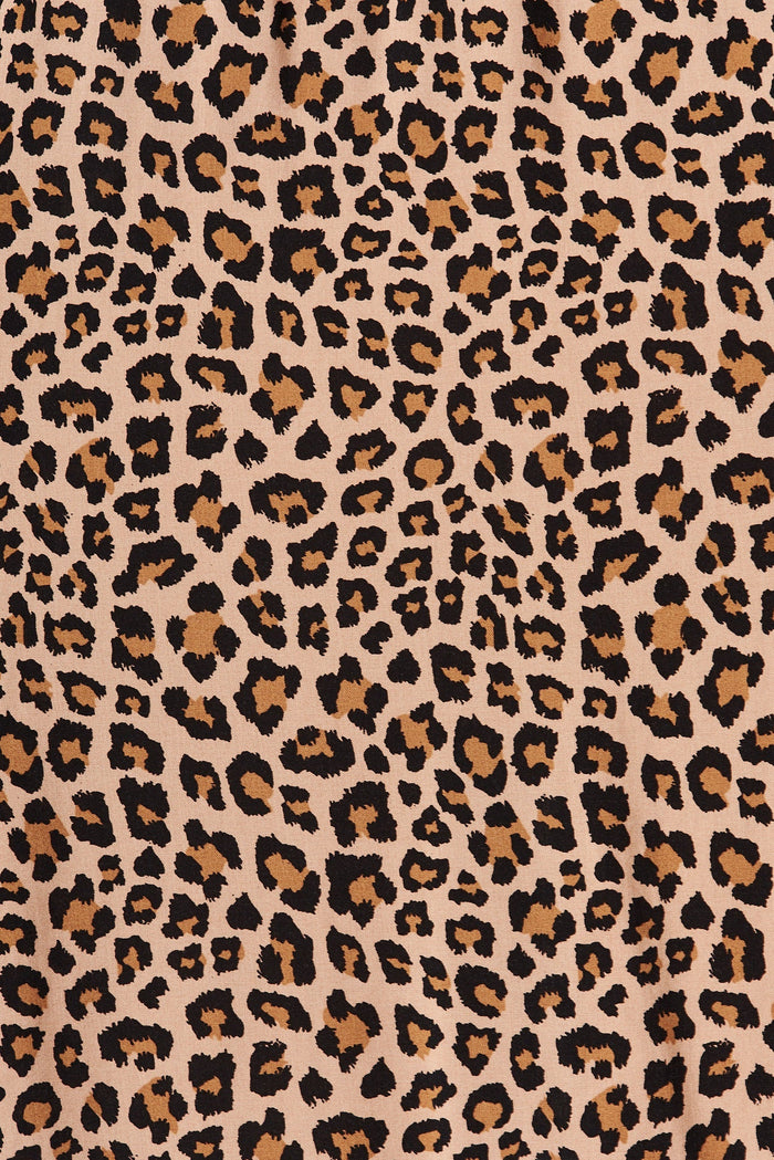 Janee Shift Dress In Brown Leopard Print - fabric