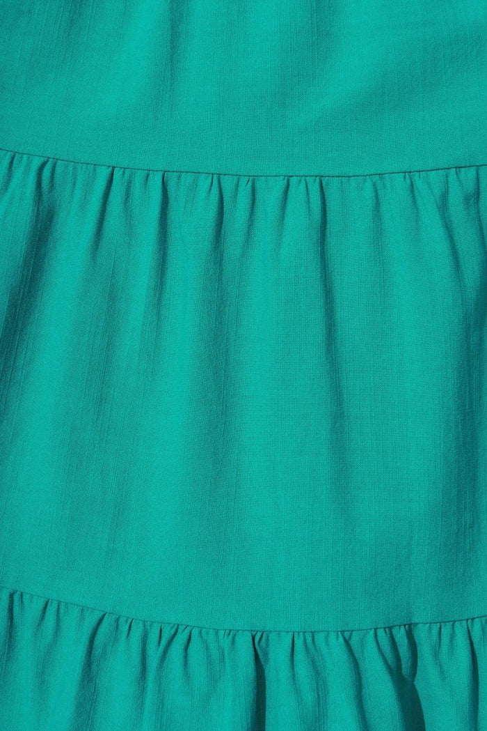 Camelia Midi Dress In Teal Cotton - St Frock (Dev)