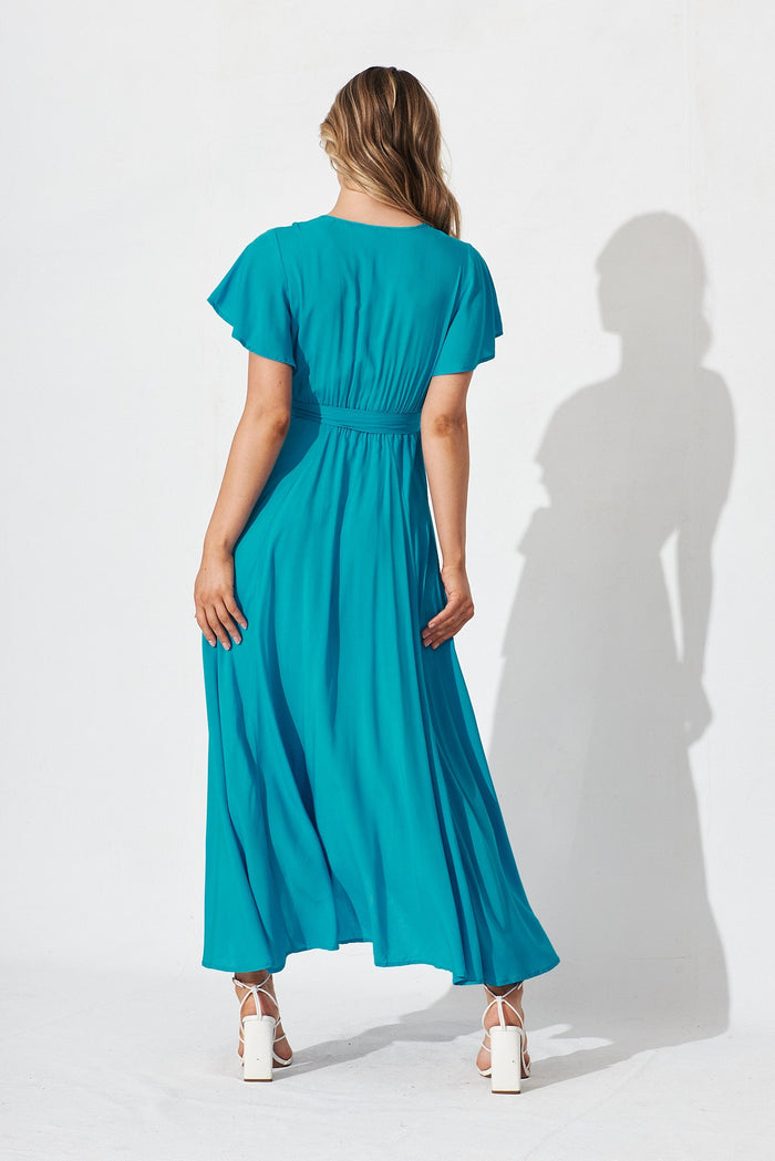 Lorelei Maxi Dress In Blue - back