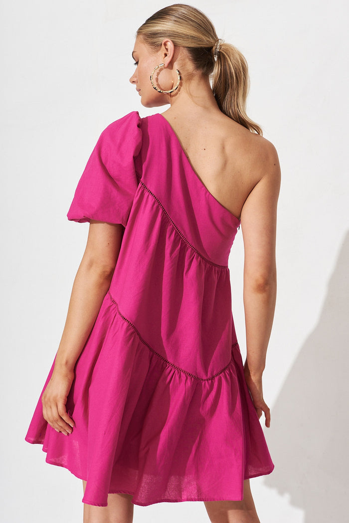 Juniper Dress In Pink Linen Blend - back
