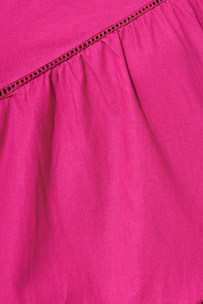 Juniper Dress In Pink Linen Blend - fabric